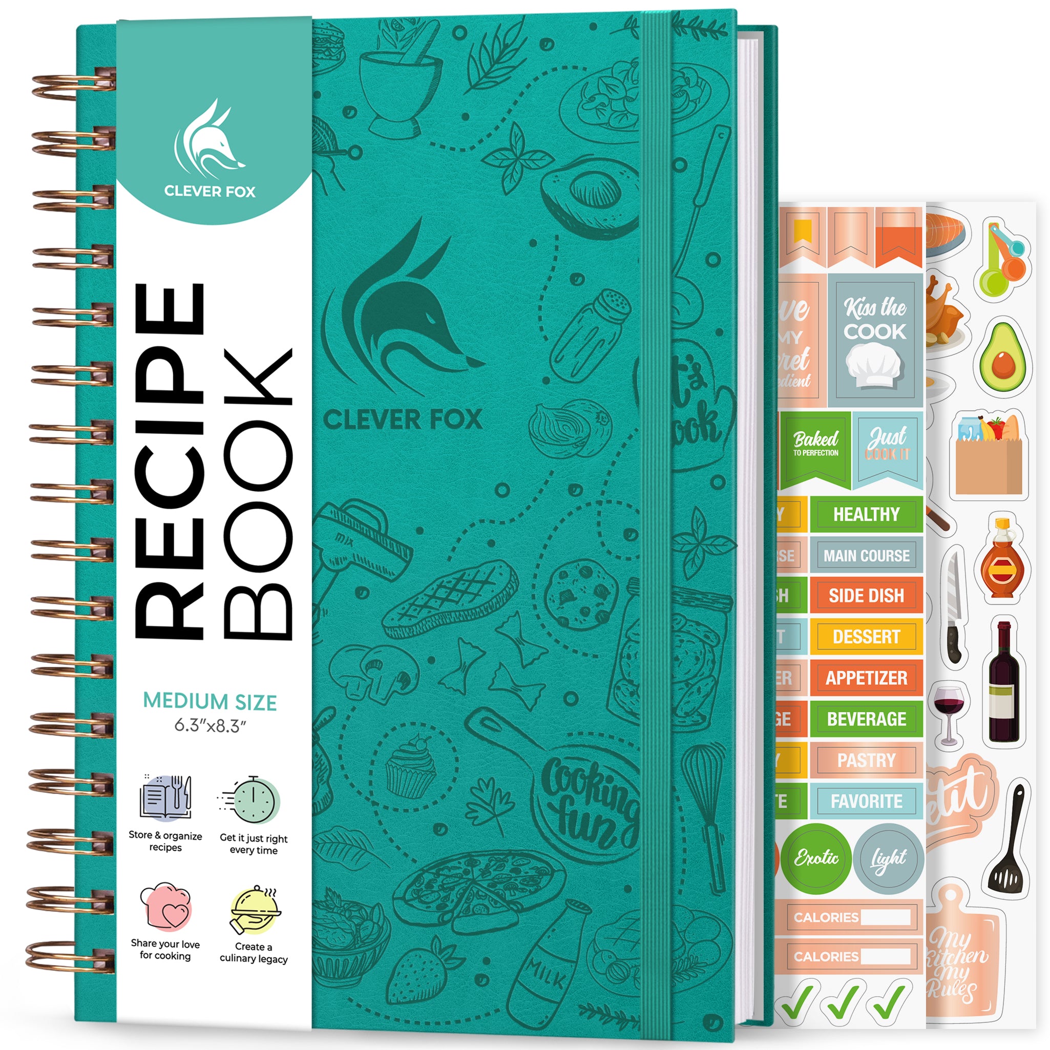 Recipe Book To Write In Your Own Recipes - Blank Family Cook Book Journal  to Create Your Own DIY 100 Page Cookbook - Spiral Bound Recipe Organizer 