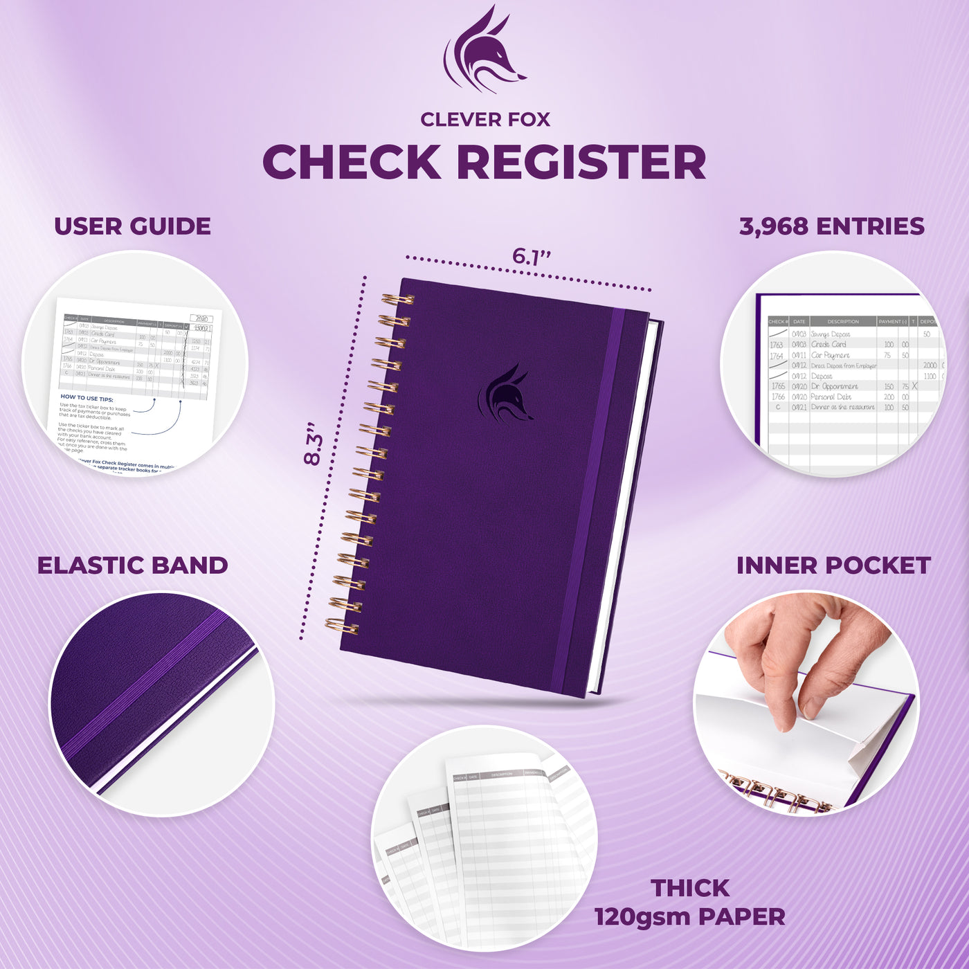 Spiral Check Register – Clever Fox®