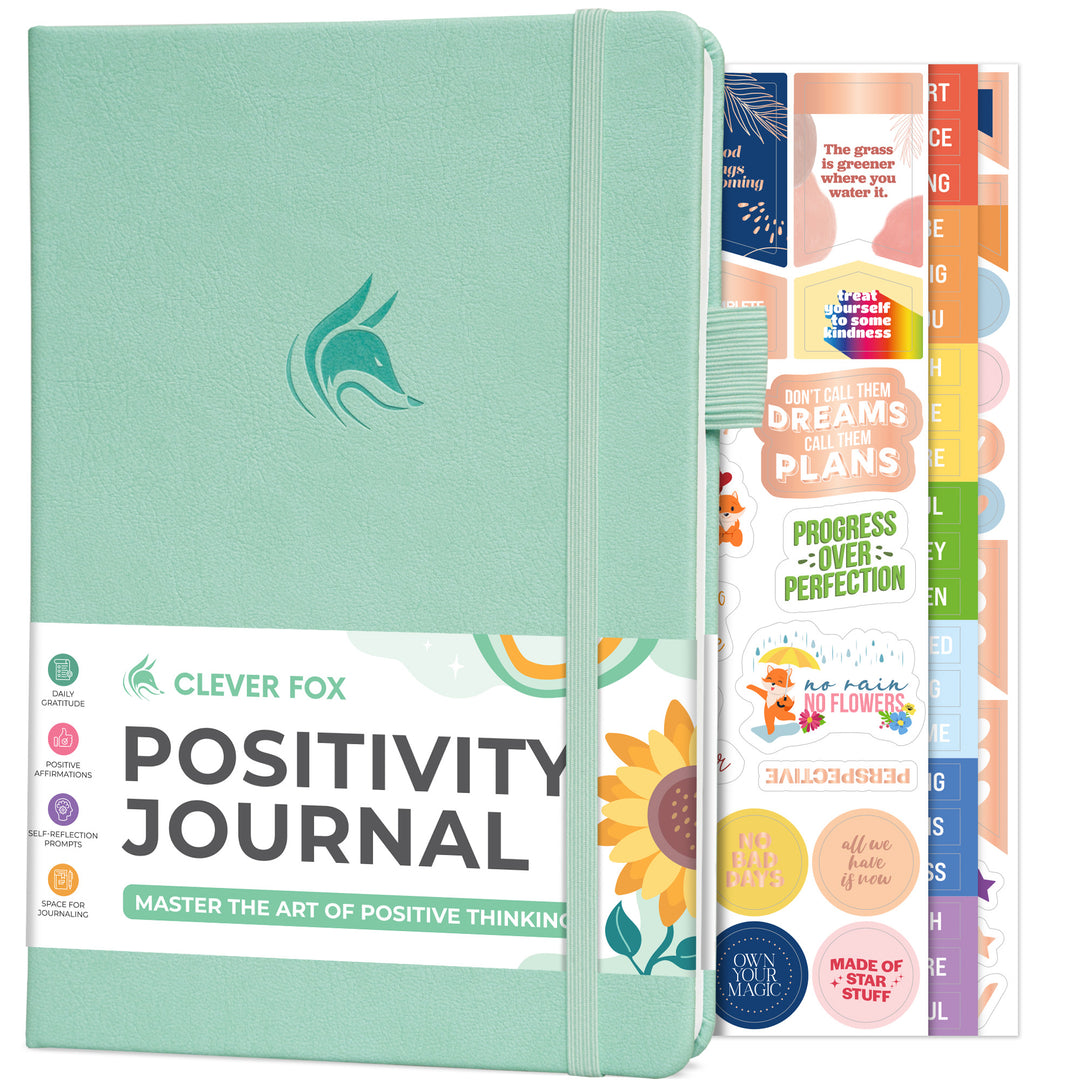 thumbnail image 2 of Clever Fox Four-Minute Daily Positivity Journal - 6-Month Prompt Journal With Habit Tracker & Stickers (Seashell) 2 of 14