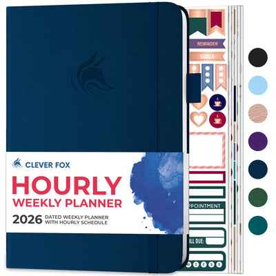Clever Fox Dated Hourly Weekly Planner 2026