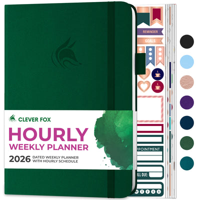 Clever Fox Dated Hourly Weekly Planner 2026