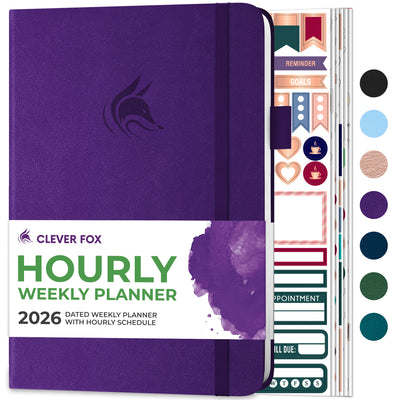 Clever Fox Dated Hourly Weekly Planner 2026