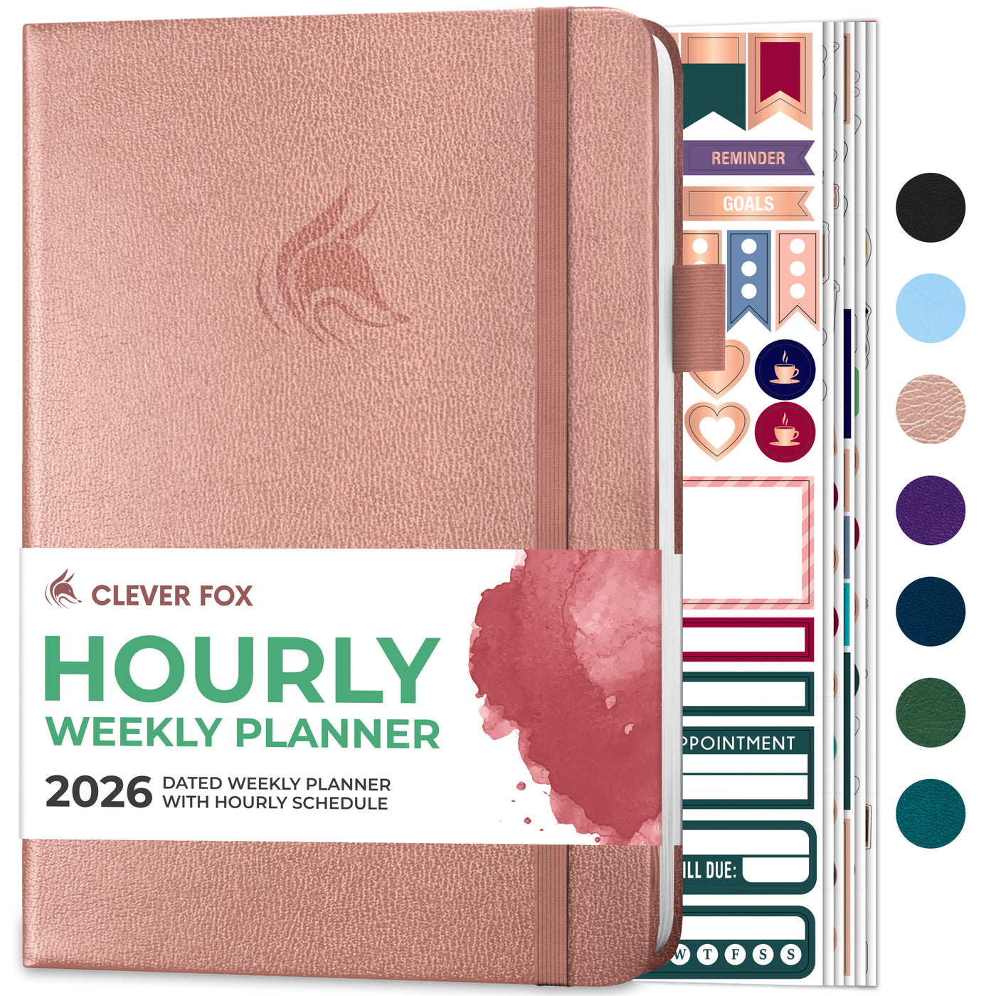 Clever Fox Dated Hourly Weekly Planner 2026