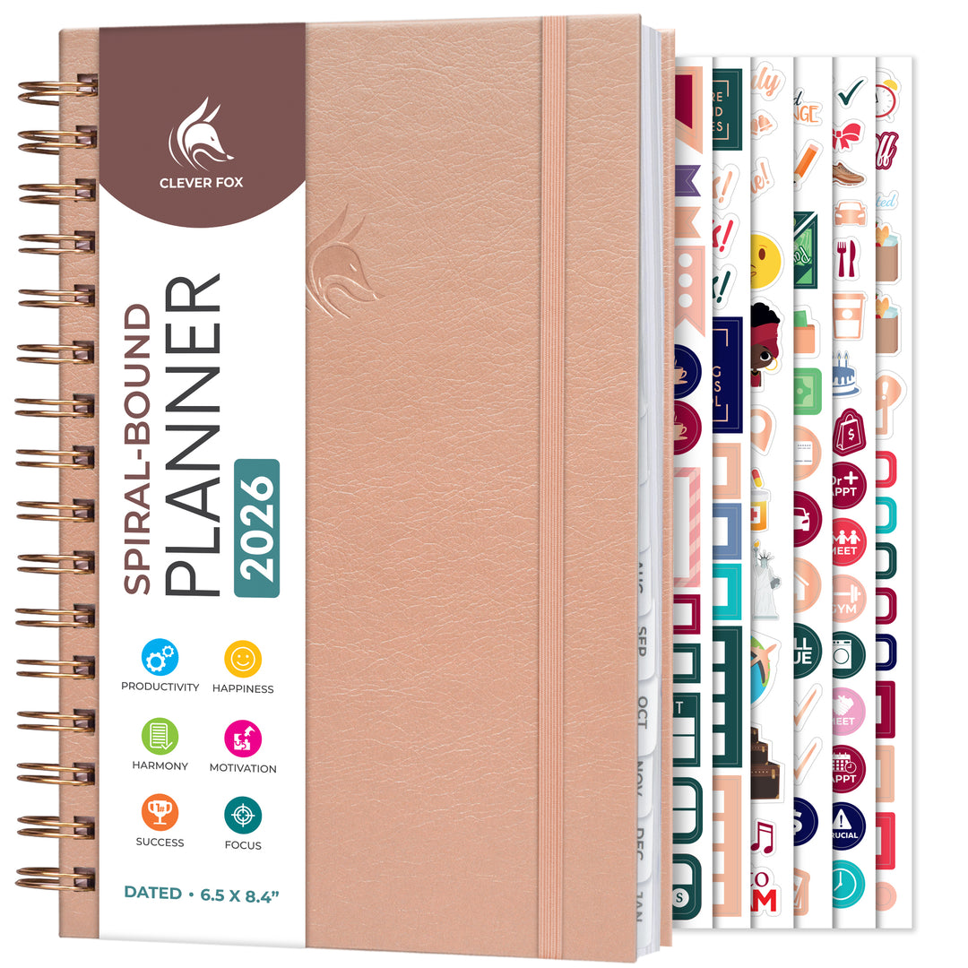 Dated Weekly Planner with Tabs (2026) – Clever Fox®