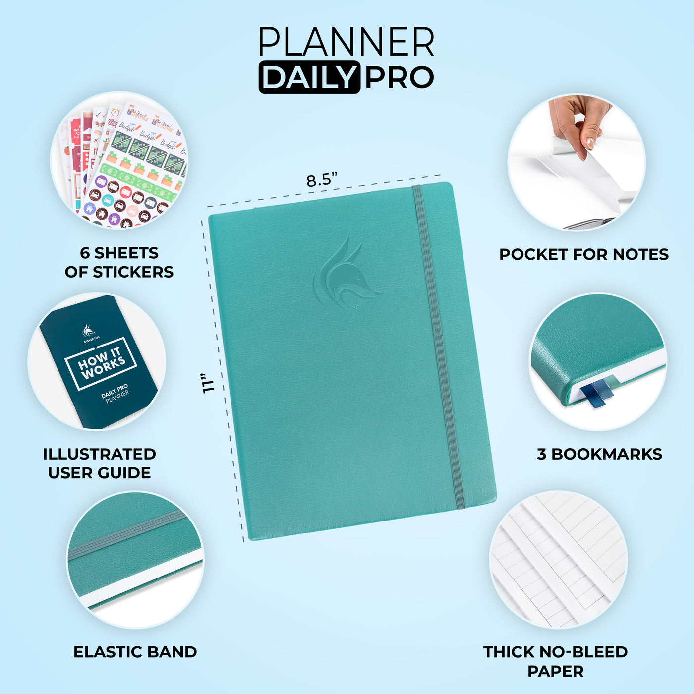 Clever Fox Planner Daily – Undated Agenda & Daily Calendar to Boost  Productivity & Hit Your Goals – Gratitude Journal Personal Daily Organizer  –