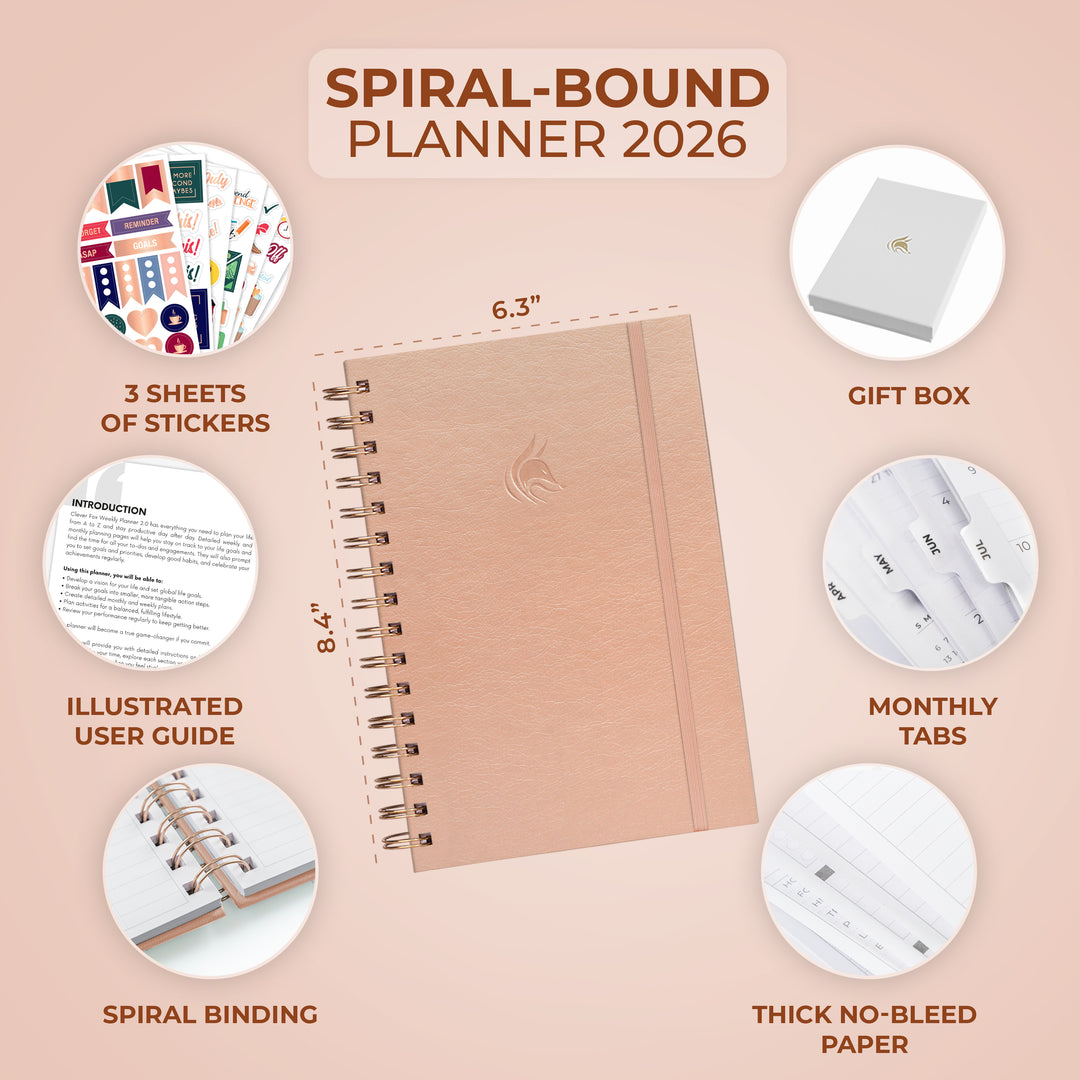 Dated Weekly Planner with Tabs (2026) – Clever Fox®