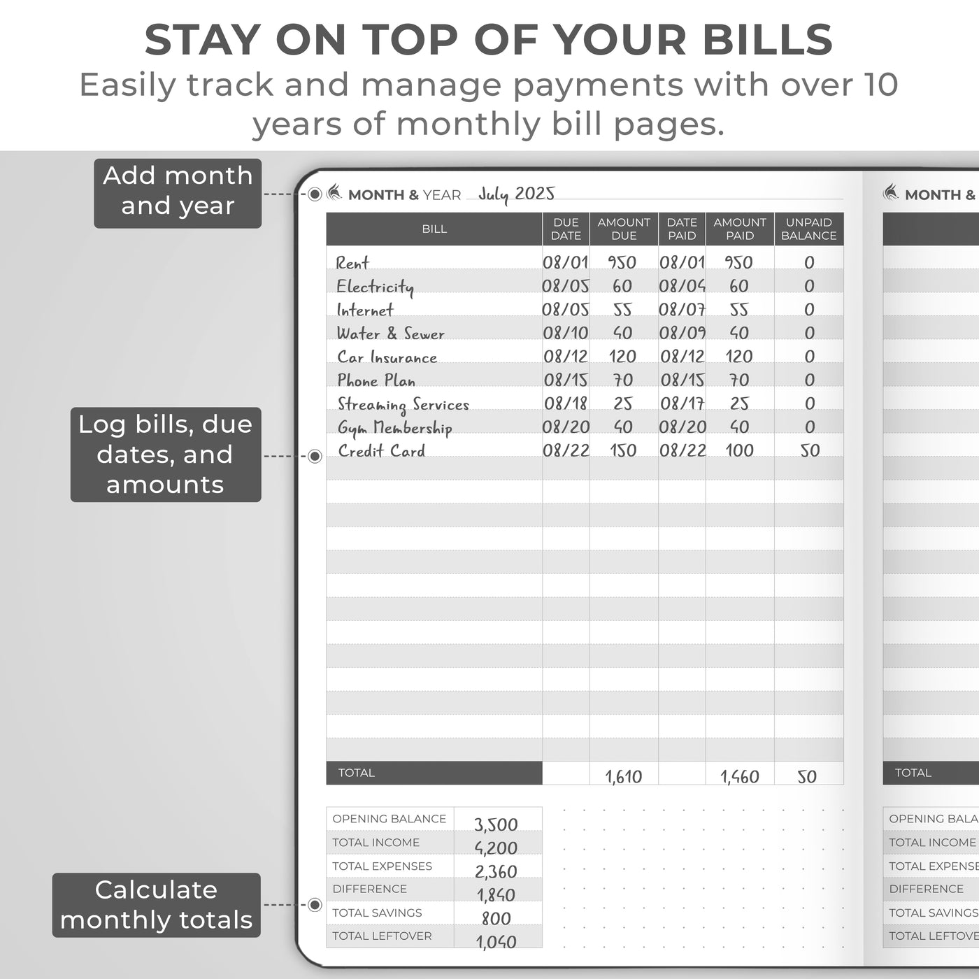 Bill Tracker Notebook