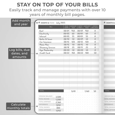 Bill Tracker Notebook