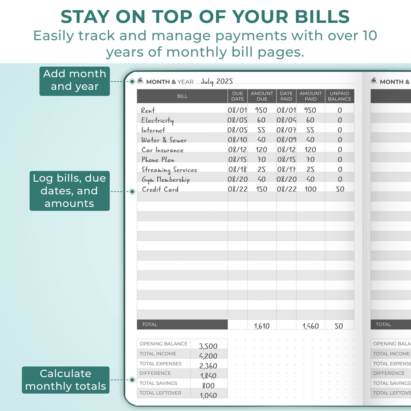 Bill Tracker Notebook