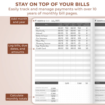 Bill Tracker Notebook