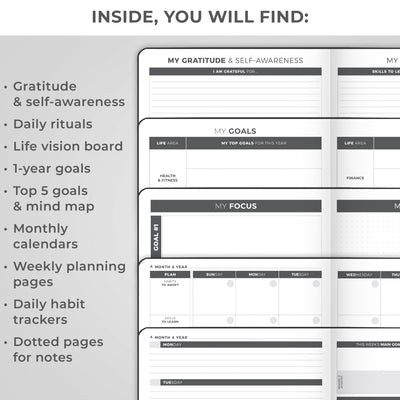 Undated Weekly Planner - Plan & Stay On Top of Your Goals