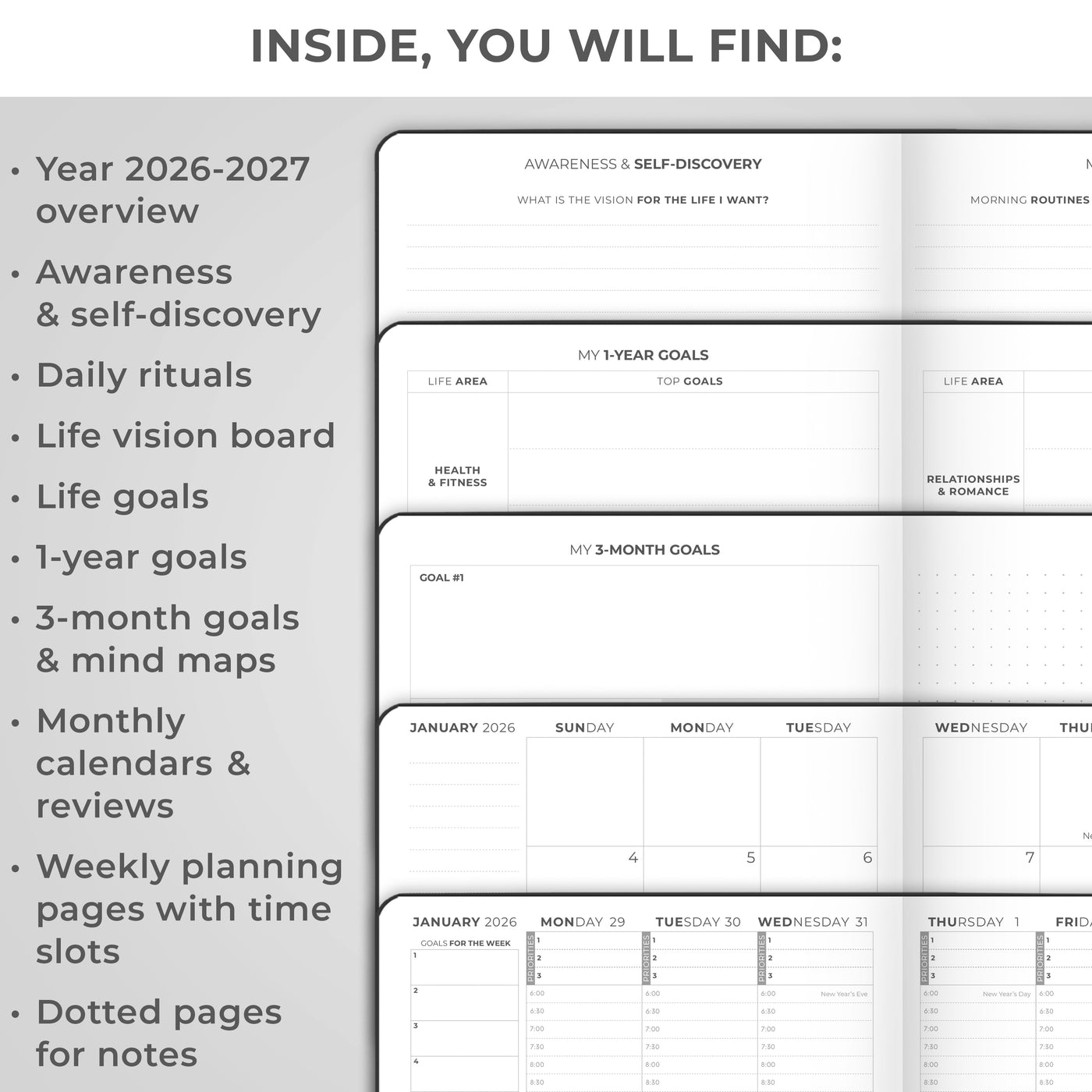 Clever Fox Dated Hourly Weekly Planner 2026