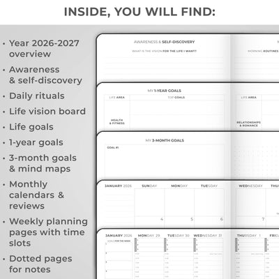Clever Fox Dated Hourly Weekly Planner 2026