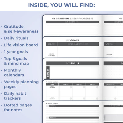 Undated Weekly Planner - Plan & Stay On Top of Your Goals
