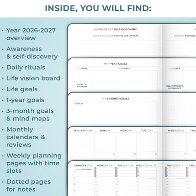 Clever Fox Dated Hourly Weekly Planner 2026