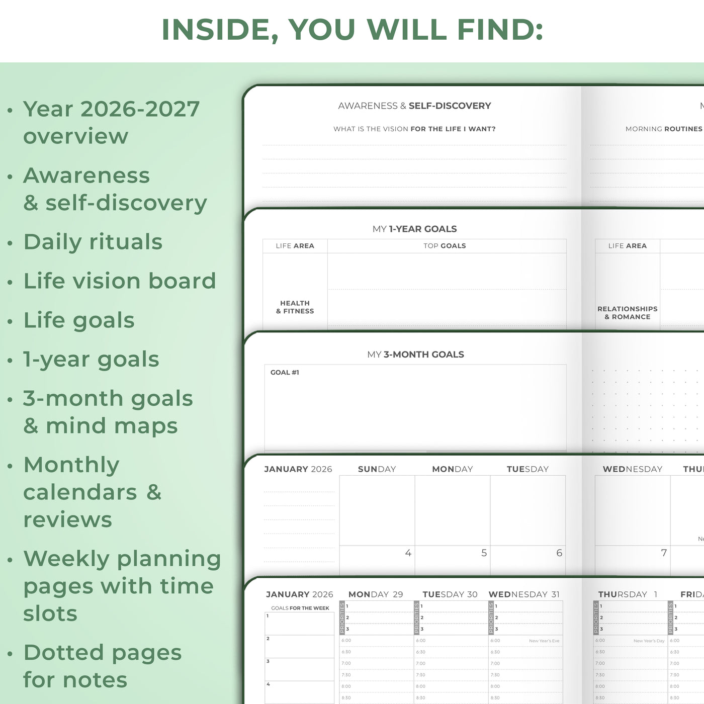 Clever Fox Dated Hourly Weekly Planner 2026