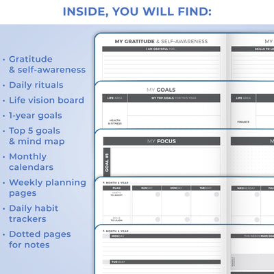Undated Weekly Planner - Plan & Stay On Top of Your Goals