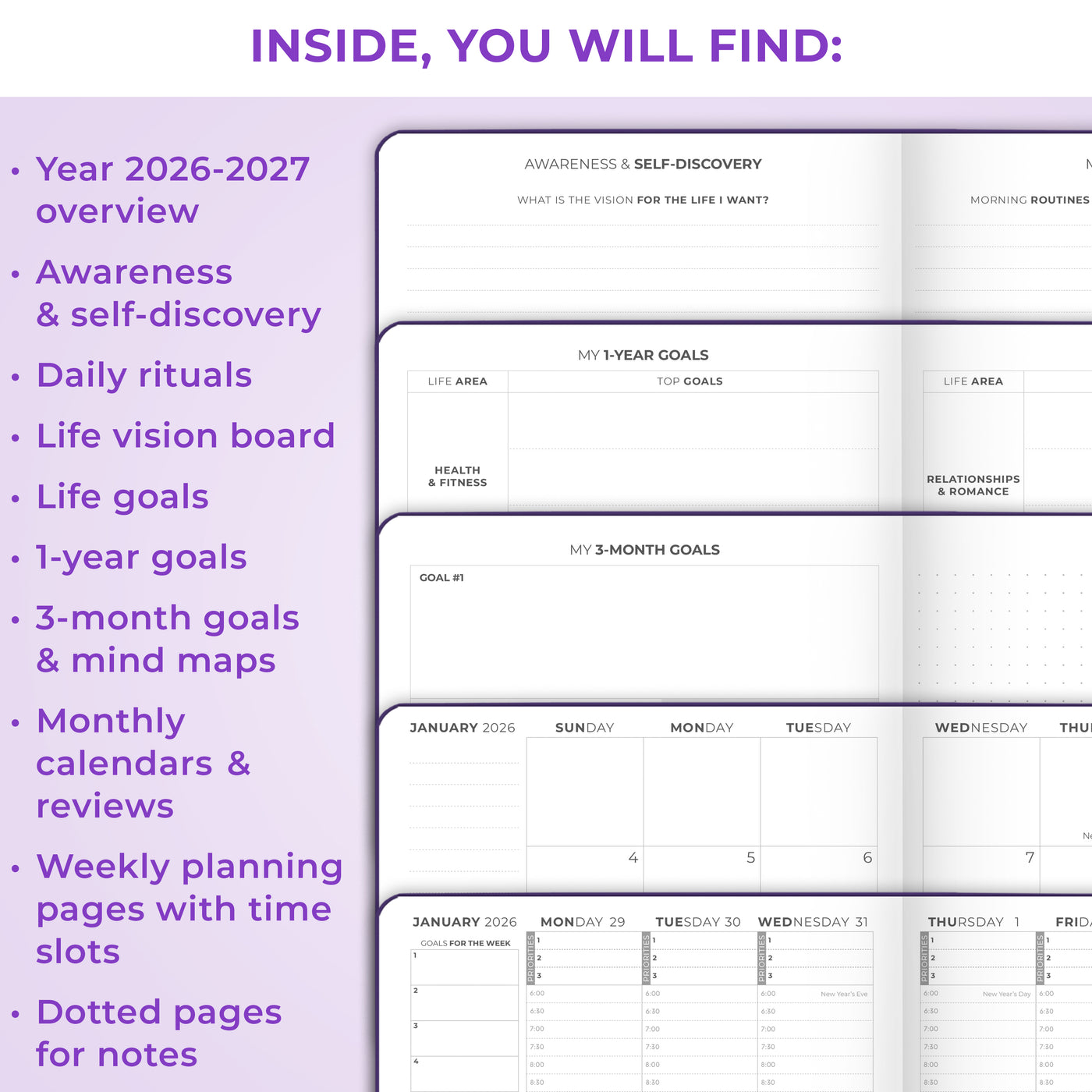 Clever Fox Dated Hourly Weekly Planner 2026