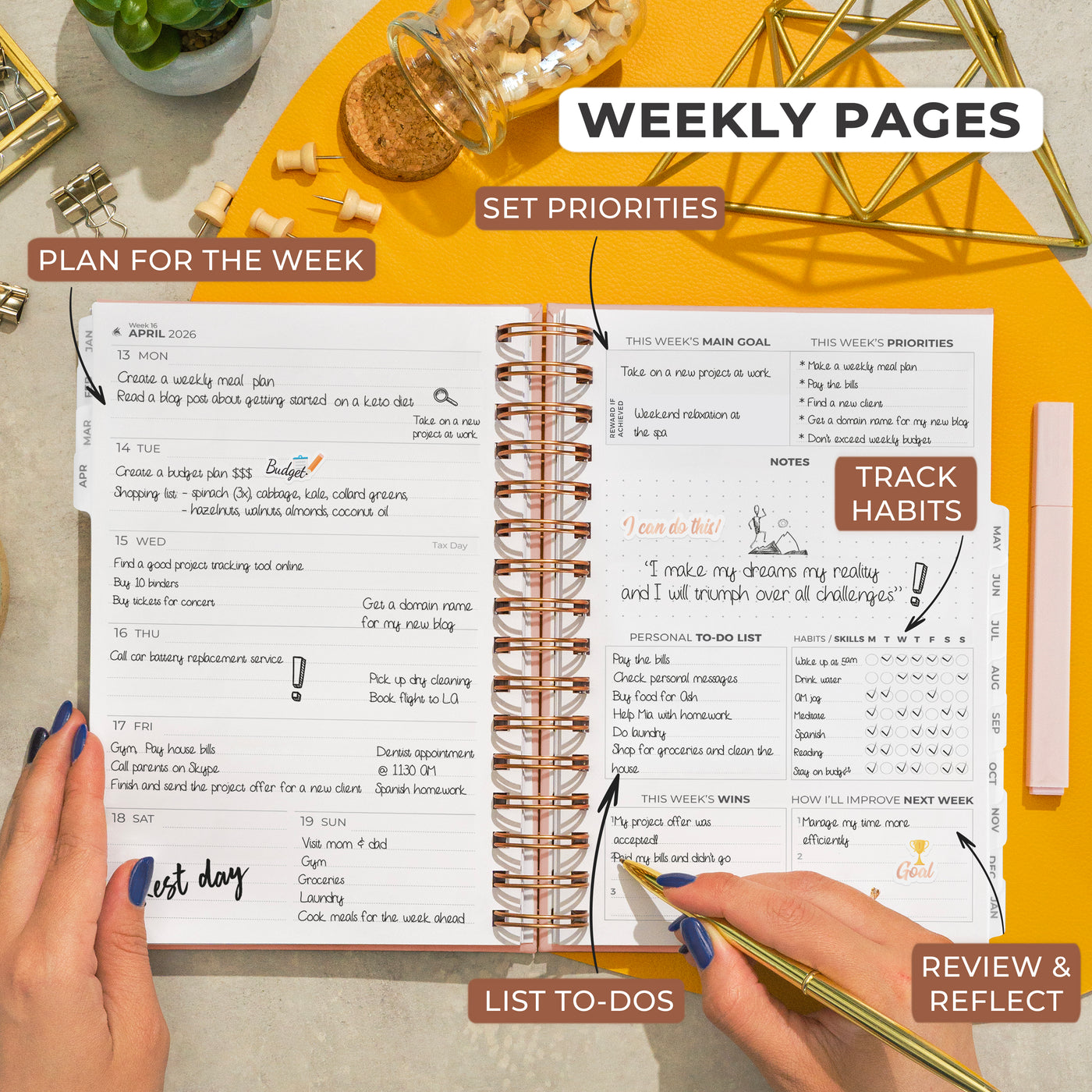 Dated Weekly Planner with Tabs (2026)