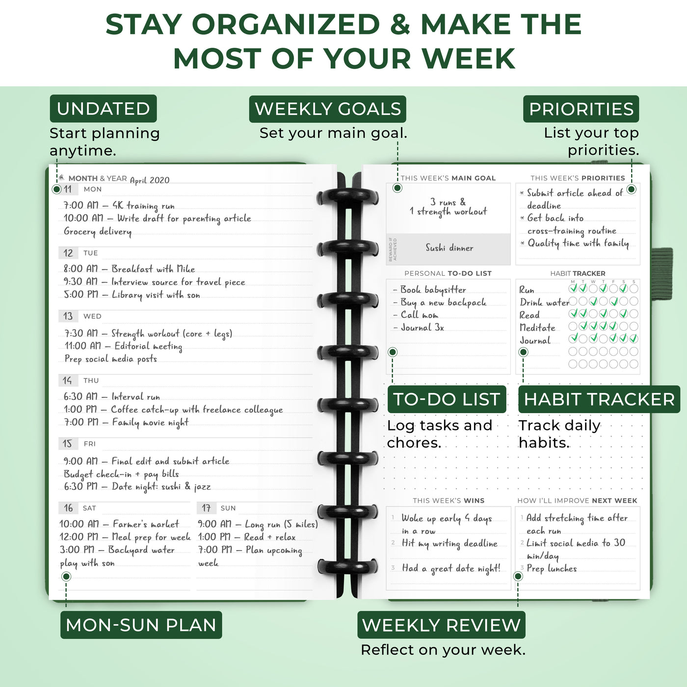 Disc-Bound Weekly Planner