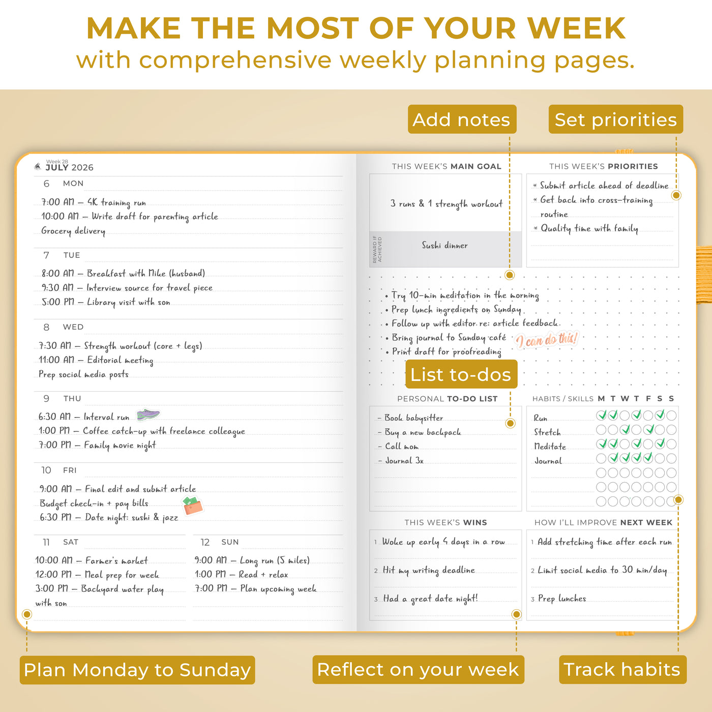 Dated Weekly Planner Premium 2026