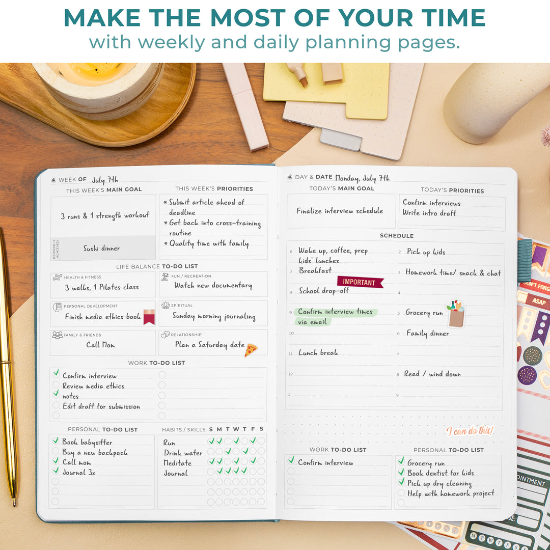 Undated Premium Edition Daily Planner - Take Smalls Steps Each Day