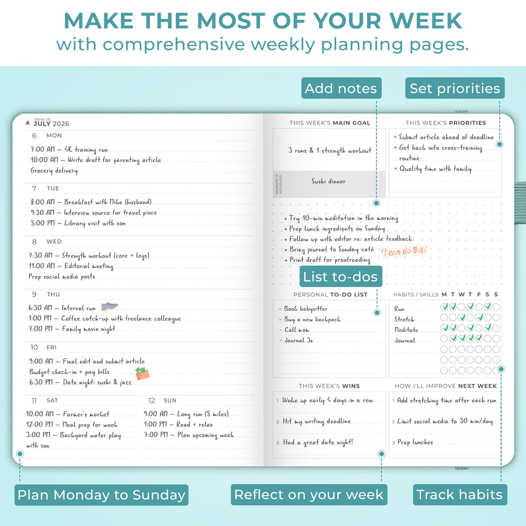Dated Weekly Planner Premium 2026 – Clever Fox®