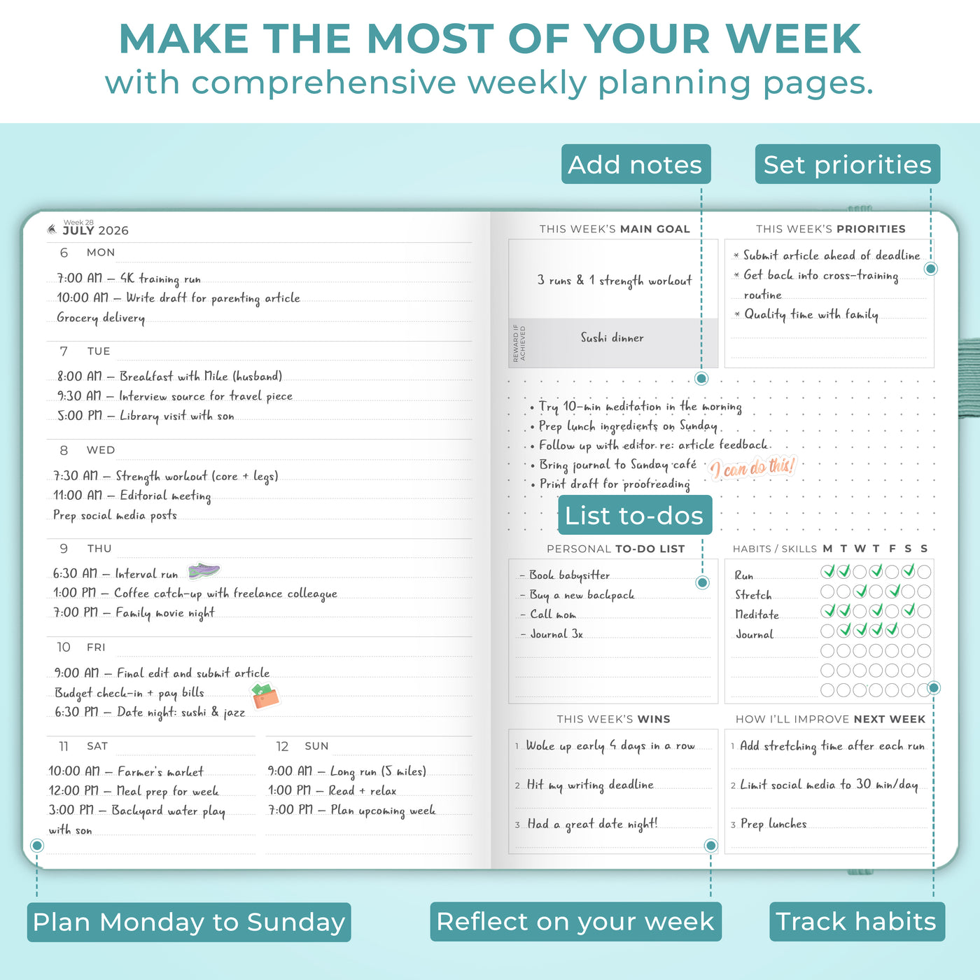 Dated Weekly Planner Premium 2026
