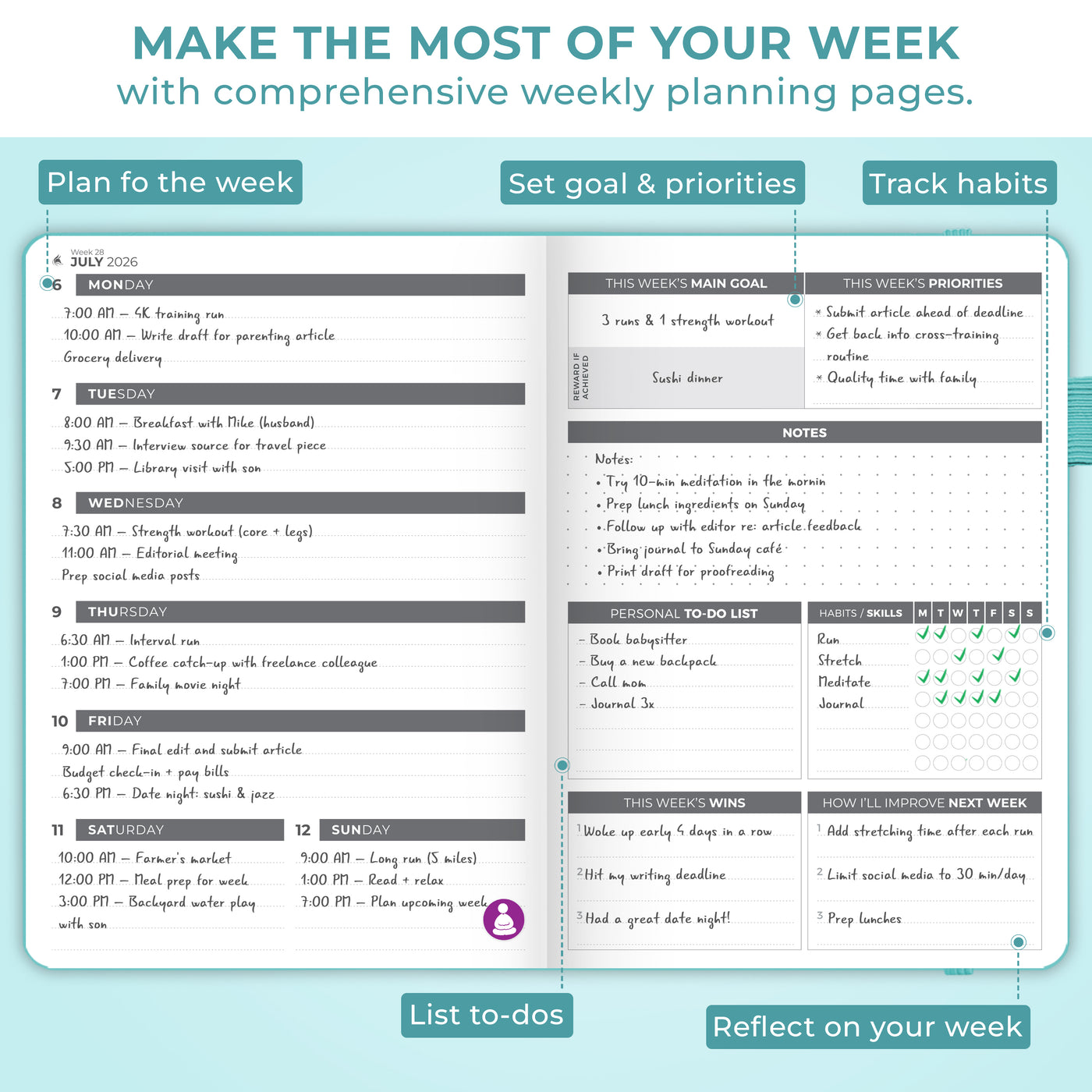 Dated Weekly Planner 2026