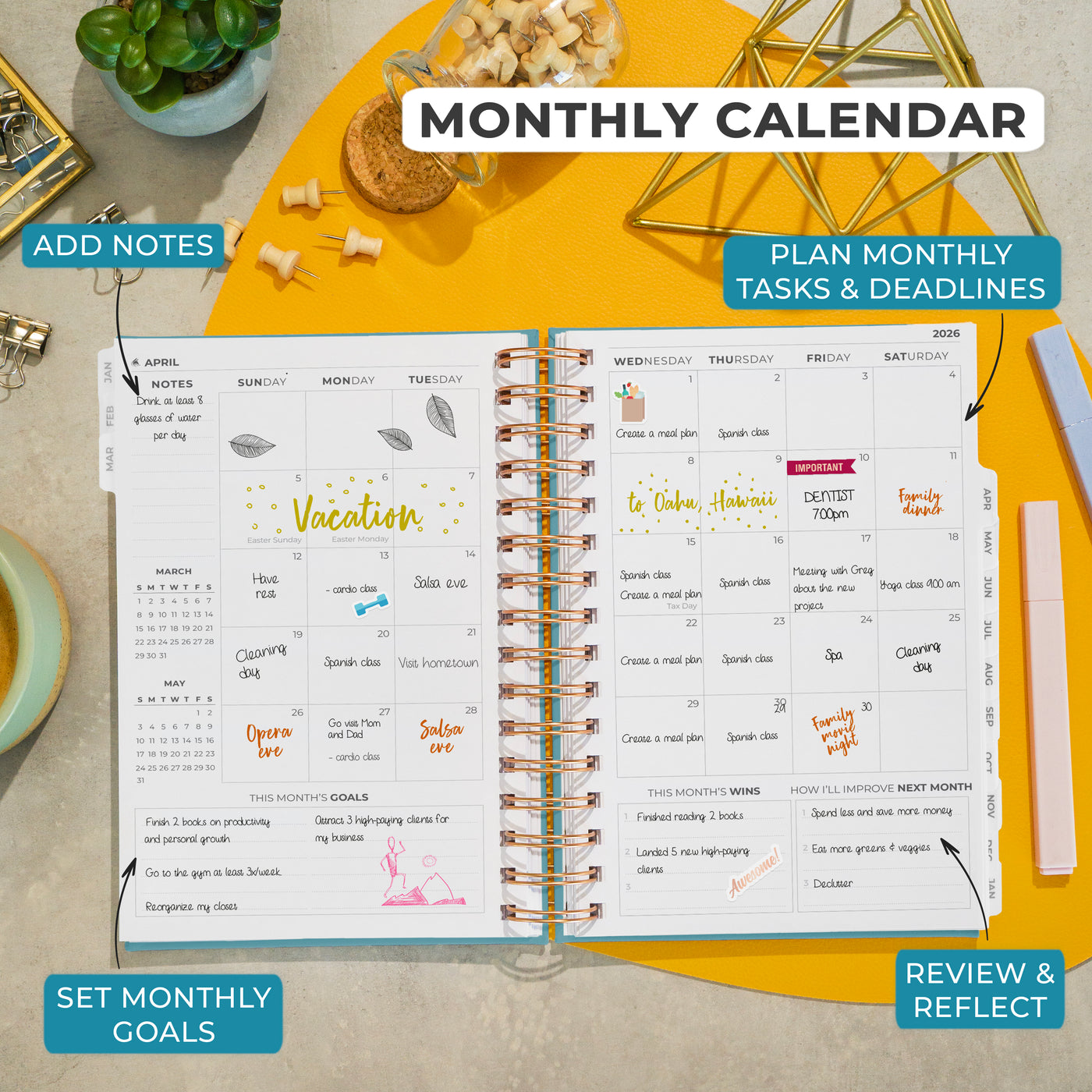 Dated Weekly Planner with Tabs (2026)