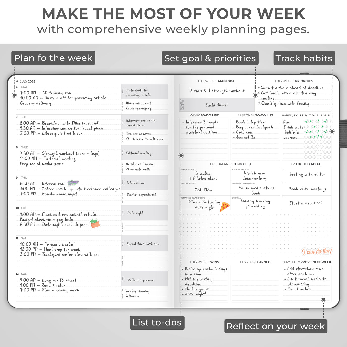 Dated Weekly PRO Premium (A4) 2026