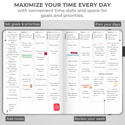 Clever Fox Dated Hourly Weekly Planner 2026