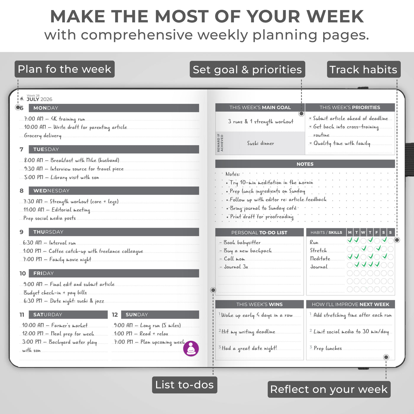 Dated Weekly Planner 2026