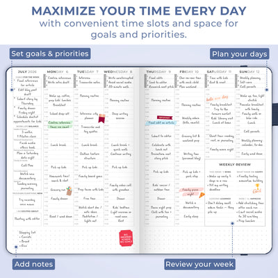 Clever Fox Dated Hourly Weekly Planner 2026