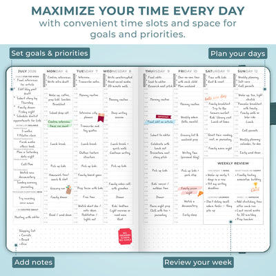 Clever Fox Dated Hourly Weekly Planner 2026