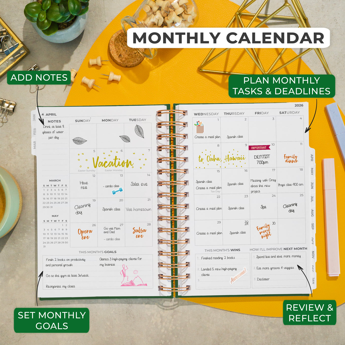 Dated Weekly Planner with Tabs (2026)