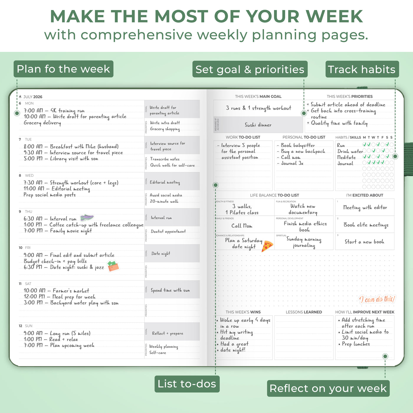 Dated Weekly PRO Premium (A4) 2026