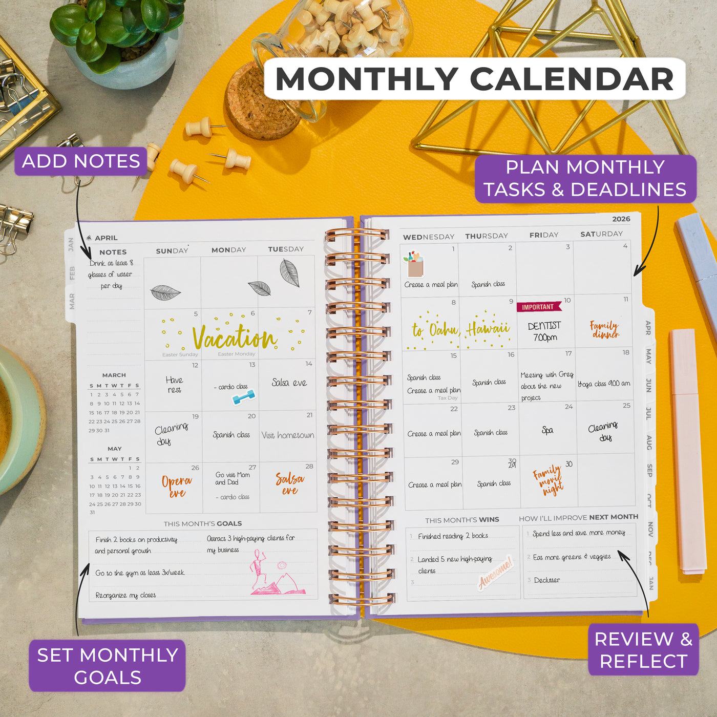 Dated Weekly Planner with Tabs (2026)