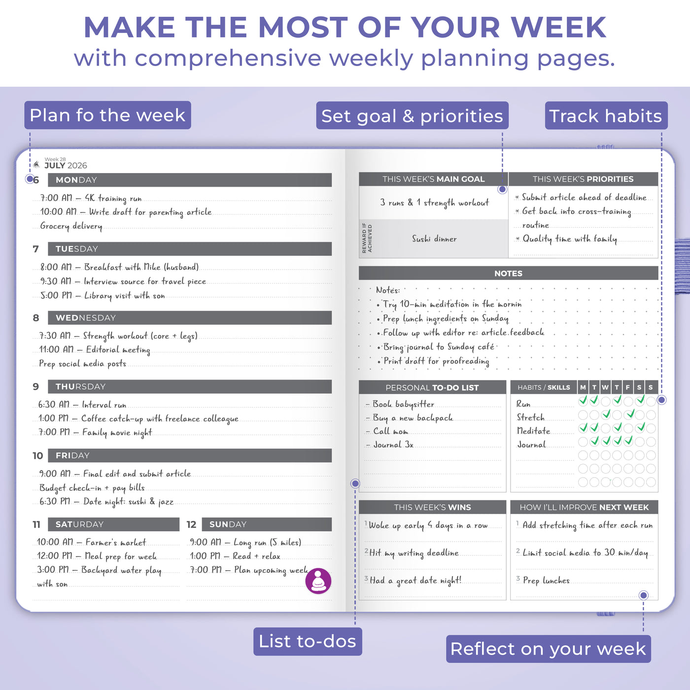 Dated Weekly Planner 2026