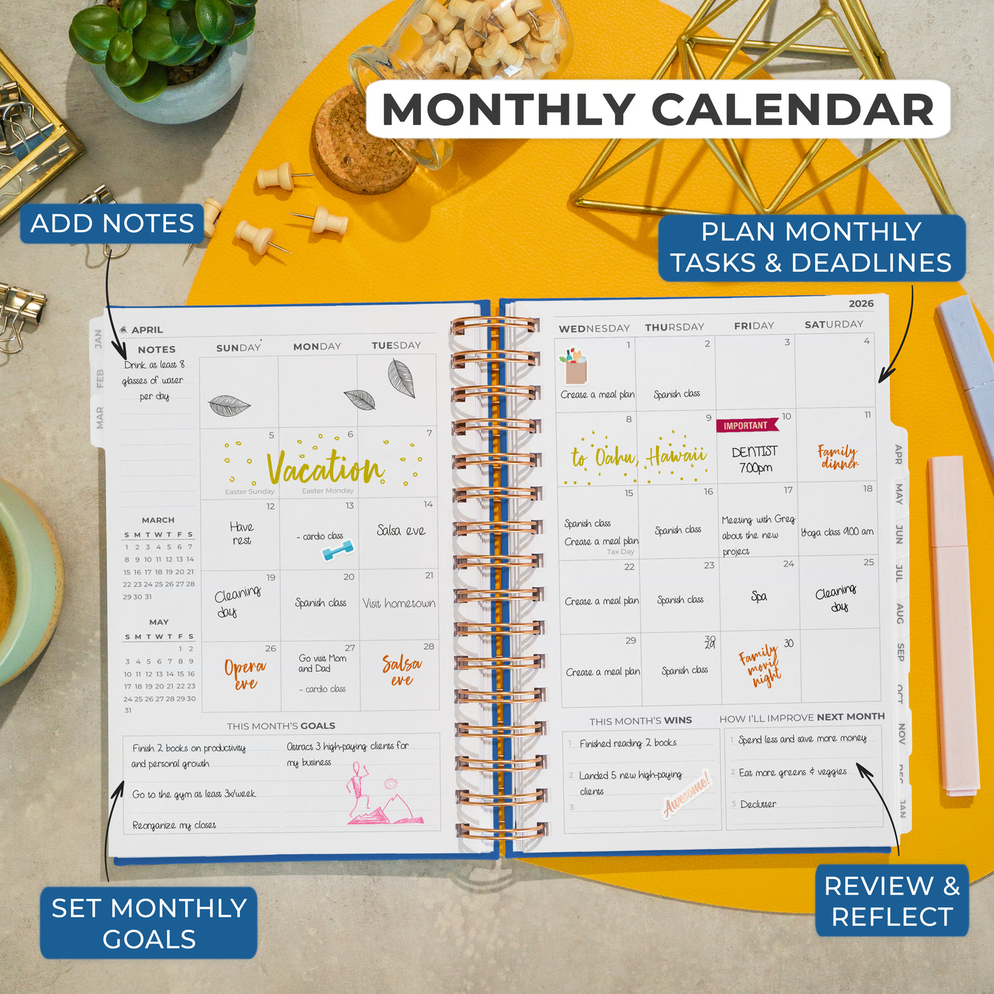 Dated Weekly Planner with Tabs (2026)
