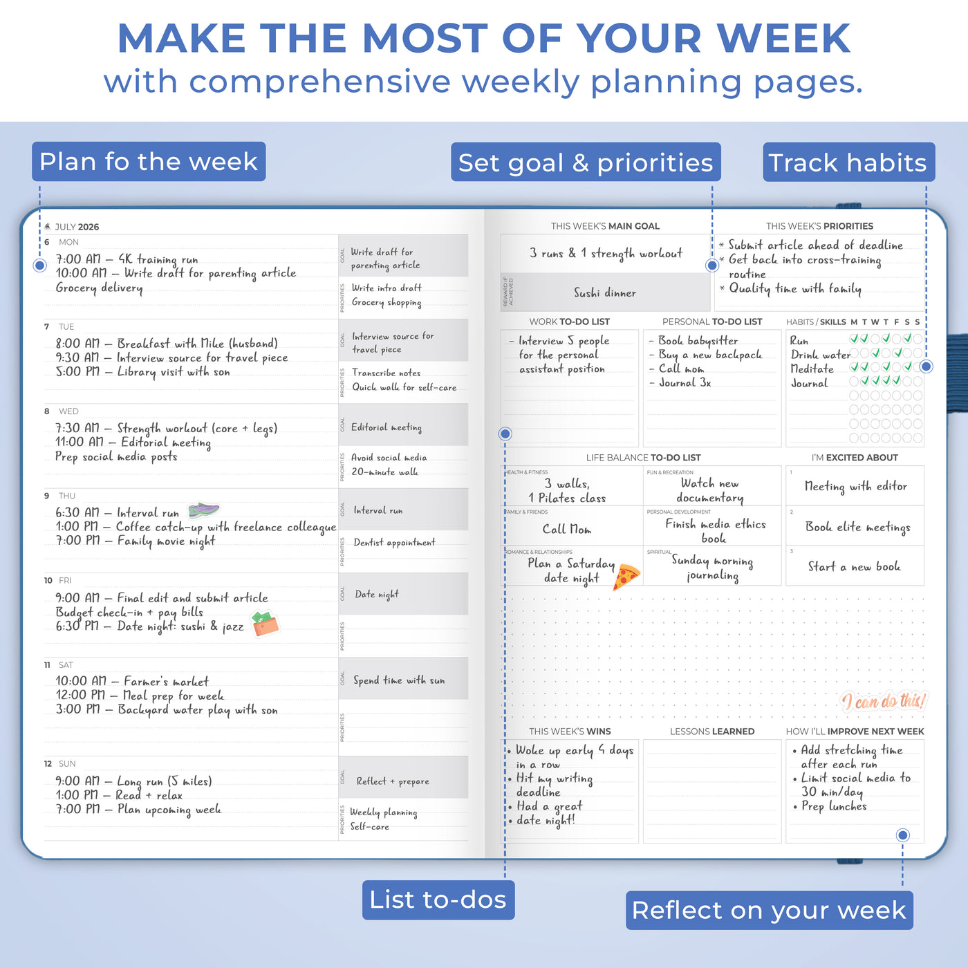 Dated Weekly PRO Premium (A4) 2026