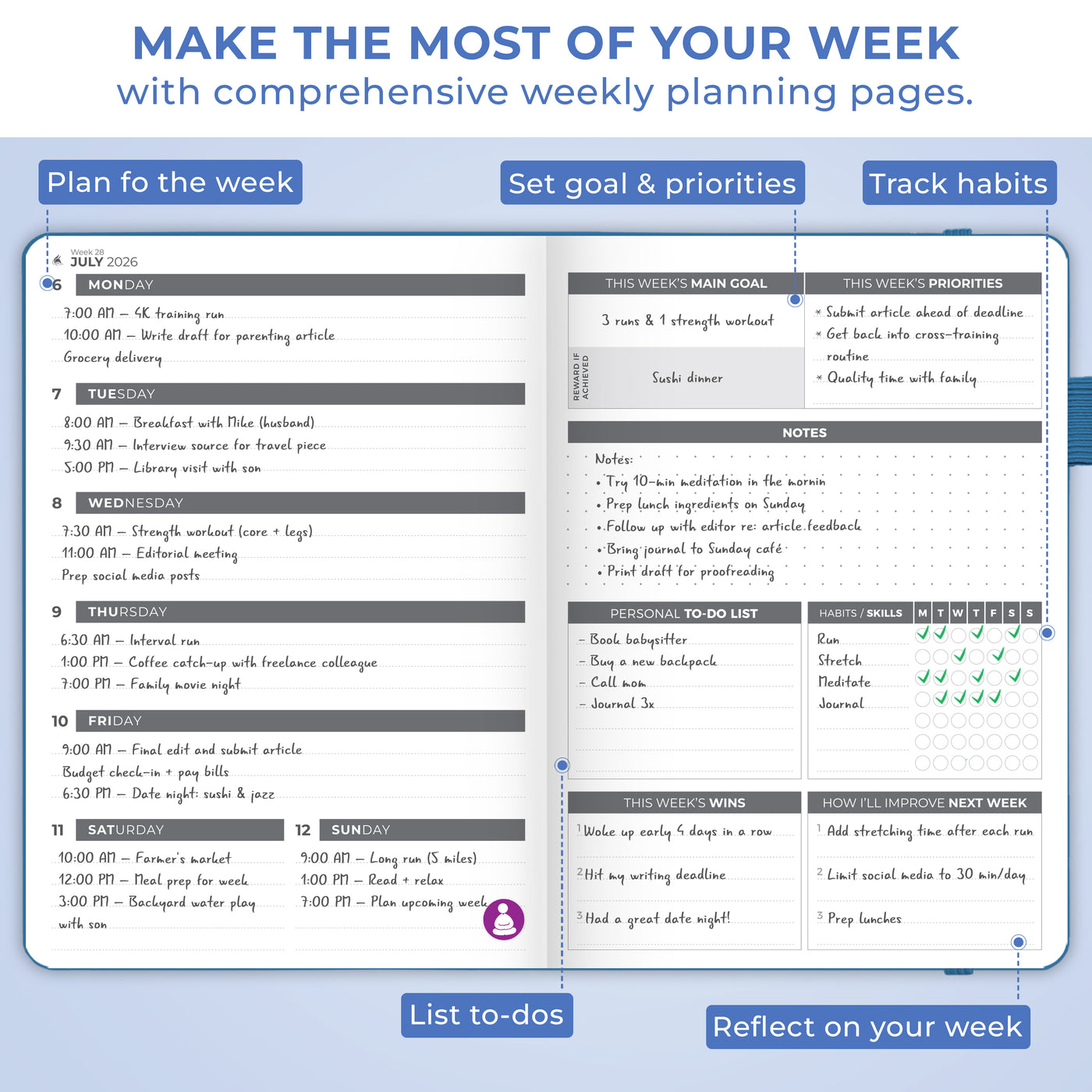 Dated Weekly Planner 2026