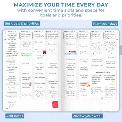 Clever Fox Dated Hourly Weekly Planner 2026