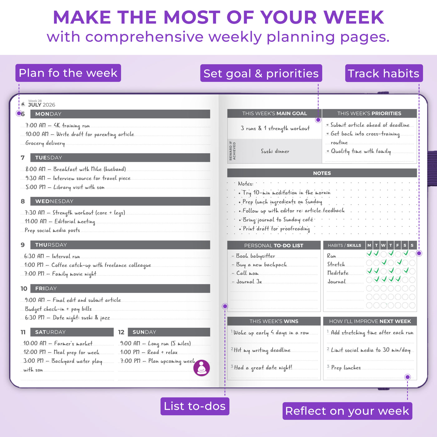 Dated Weekly Planner 2026