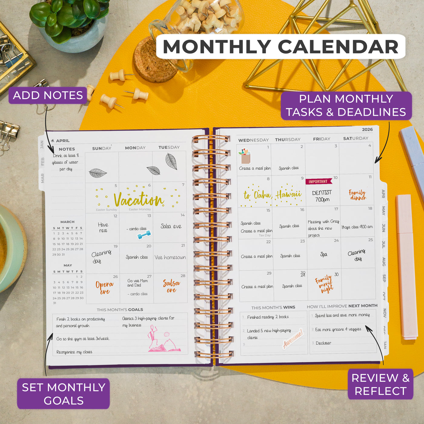 Dated Weekly Planner with Tabs (2026)