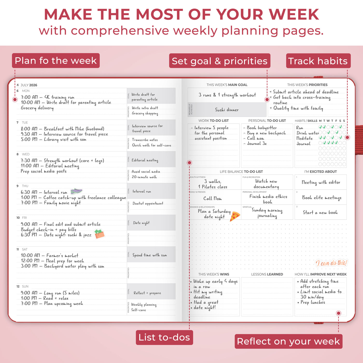 Dated Weekly PRO Premium (A4) 2026