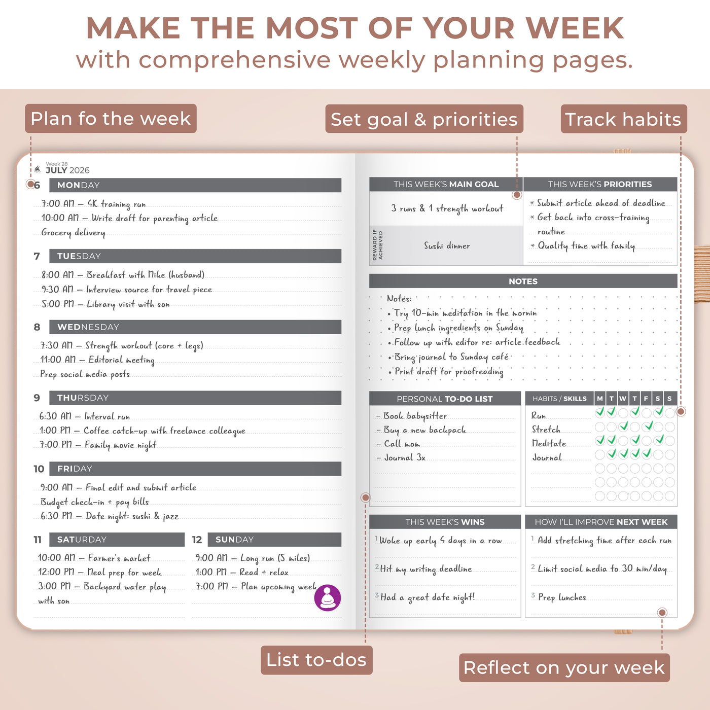 Dated Weekly Planner 2026