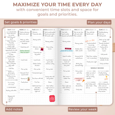 Clever Fox Dated Hourly Weekly Planner 2026