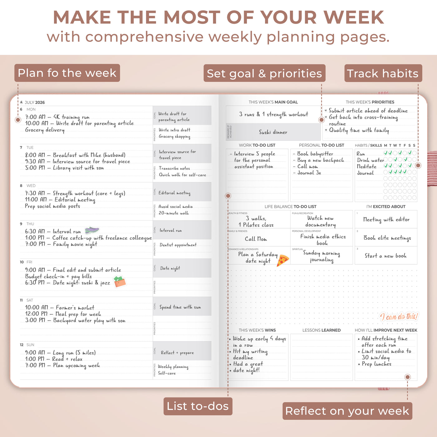Dated Weekly PRO Premium (A4) 2026
