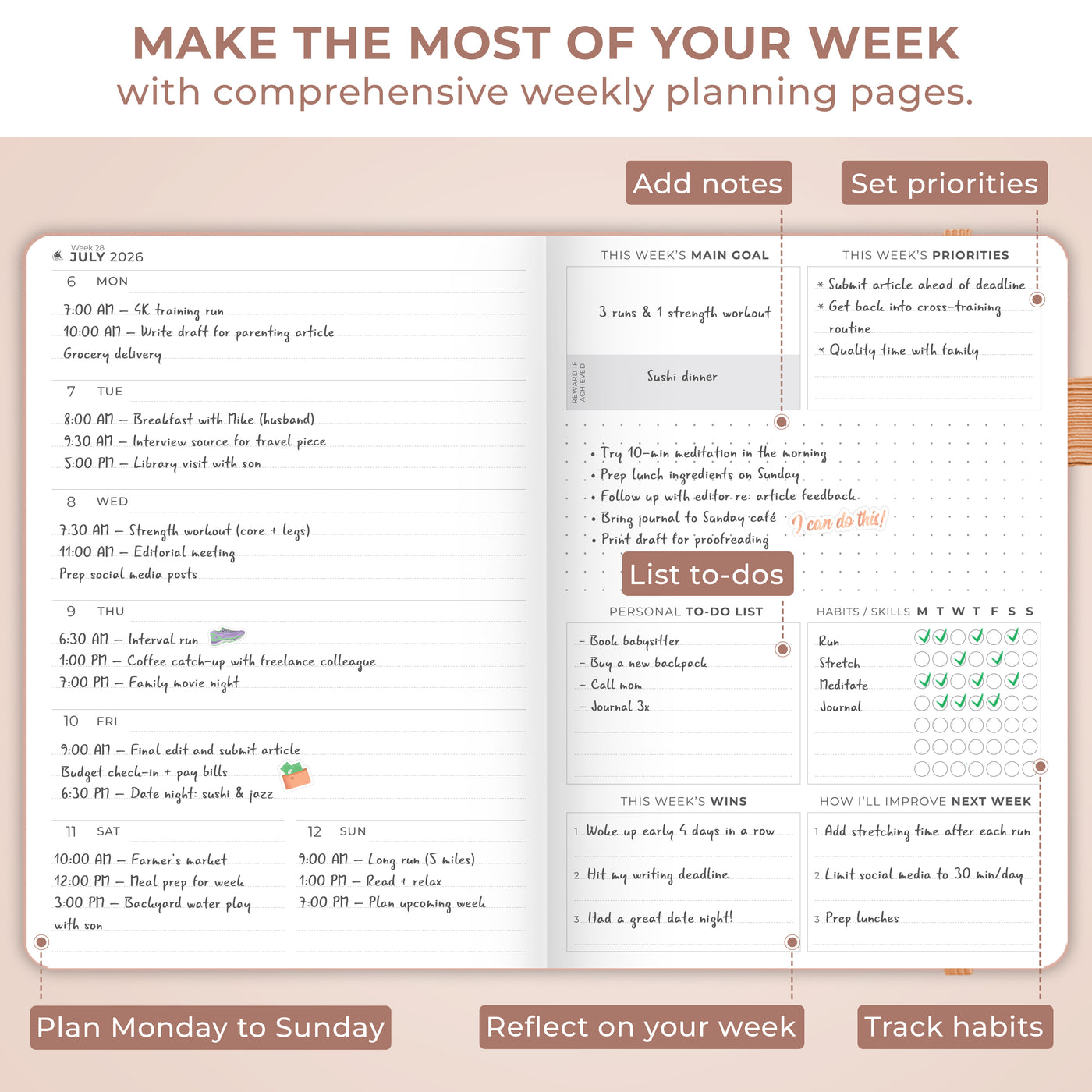 Dated Weekly Planner Premium 2026